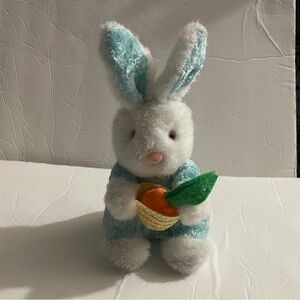 Small White and Blue Stuffed Bunny Rabbit